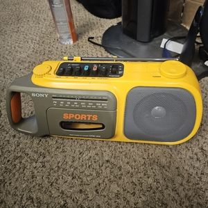 Sony CFM 104 Boom Box Radio Cassette Player Yellow
